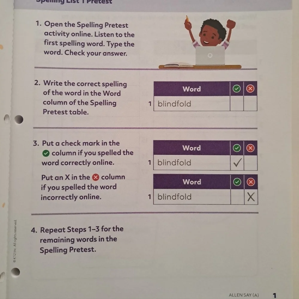K12 Summit Curriculum English Language Arts Activity Book #3 Home Schooling Used